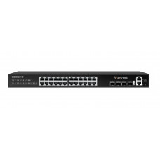 Управляемый коммутатор уровня 3, 24 порта 100/1000BaseT RJ45, 4 порта 1/10GE SFP+